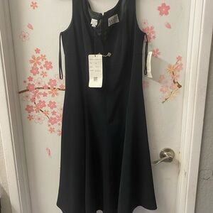 Oleg Cassini Black Tie Sleeveless Black A‑Line Dress – NWT – Size 10